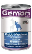 Gemon (Гемон) Wet Dog Adult Medium Консервований корм для середніх порід собак зі шматочками тунця та лосося