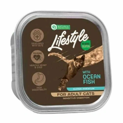 Natures Protection (Натур Протекшн) Lifestyle Cat Adult Sensitive Digestion Ocean Fish Вологий корм з океанічною рибою для дорослих котів і кішок з чутливим травленням
