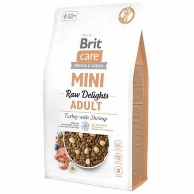 Brit Care (Бріт Кеа) Dog Adult Mini Raw Delights Turkey & Shrimp Сухий корм з індичкою та креветками для дорослих собак дрібних порід