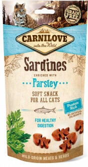 ВИВОДИТЬСЯ З АСОРТИМЕНТУ Carnilove (Карнілав) Semi Moist Snack ласощі для котів і кішок Сардина з петрушкою