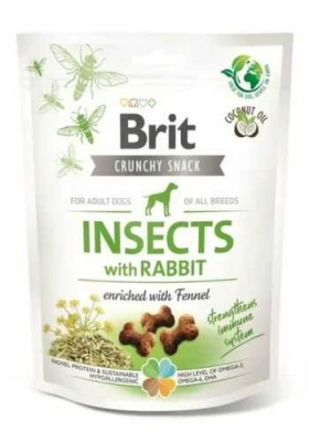Brit Care (Бріт Кеа) Dog Crunchy Cracker Insects with Rabbit Ласощі з комахами та кроликом для зміцнення імунітету собак