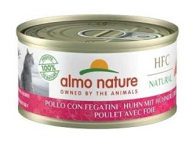 Almo Nature (Альмо Натюр) HFC Adult Cat Natural Jelly Chicken & Liver Консерви з куркою та печінкою для дорослих котів і кішок, шматочки в желе