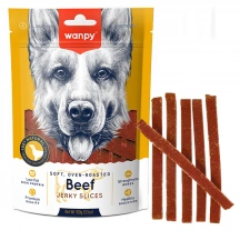 Wanpy (Ванпі) Dog Soft Beef Jerky Slices Ласощі слайси з в'яленої яловичини для собак