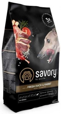 Savory (Сейворі) Adult Fresh Duck & Rabbit Беззерновий корм для дорослих собак з качкою і кроликом