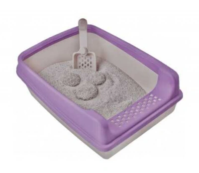 Gattino (Гатіно) Туалет для котів та кішок з фіолетовою рамкою та лопаткою