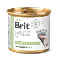 Brit Veterinary Diet (Бріт Ветерінарі Дієт) Diabetes Cat Беззернова ветеринарна волога дієта з ягням для котів та кішок при цукровому діабеті