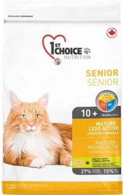 1st Choice (Фест Чойс) Senior Mature Less Active Cat 5,44 кг Корм ​​для літніх і малоактивних котів і кішок