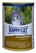 Happy Cat (Хеппі Кет) Консерви для кішок з качкою і курчам в желе img