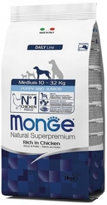 Monge (Монж) Medium Puppy & Junior Chicken & Rice Корм ​​для цуценят середніх порід з куркою