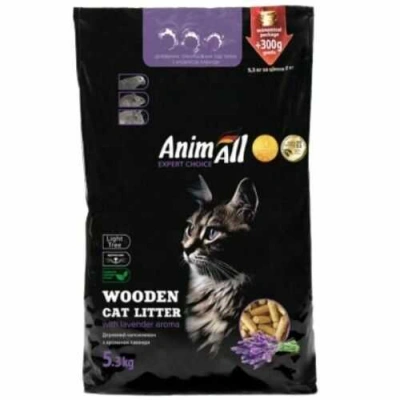 AnimAll (ЕнімАлл) Wooden Cat Litter Lavender Aroma 5,3 кг Деревний наповнювач з ароматом лаванди для котячого туалету