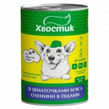 Хвостик Dog Adult Deer in Gravy Вологий корм з олениною в підливі для дорослих собак різних порід img