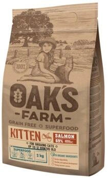 Oaks Farm (Оакс Фарм) Grain Free Kitten Salmon Сухий беззерновий корм для кошенят з лососем