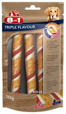 8in1 (8в1) Triple Flavour Ласощі для собак, трубочки