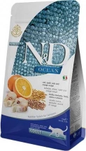 Farmina (Фармина) N&D Low Grain Ocean Cod & Orange Adult Cat Низкозерновой сухой корм с треской и апельсином для взрослых котов и кошек Farmina (Фарміна) N&D Low Grain Ocean Cod & Orange Adult Cat Низькозерновий сухий корм з тріскою та апельсином для дорослих котів та кішок img