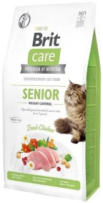 Brit Care (Бріт Кеа) Cat Grain Free Senior & Weight Control Беззерновий сухий корм для літніх котів і кішок з куркою
