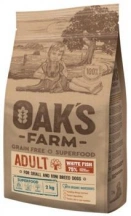 Oaks Farm (Оакс Фарм) Grain Free Adult Small & Mini Breed Dogs White Fish Сухий беззерновий корм для дорослих собак дрібних порід з білою рибою img
