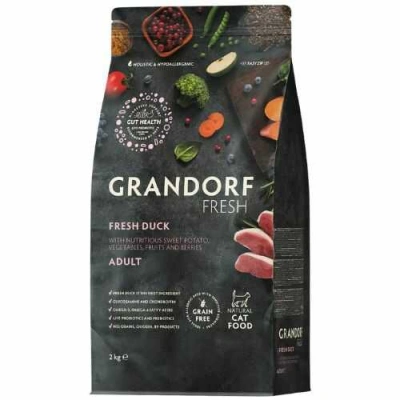 Grandorf (Грандорф) Fresh Cat Adult Duck & Sweet Potato Беззерновий сухий корм з качкою і бататом для дорослих котів і кішок
