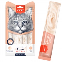 Wanpy (Ванпі) Cat Creamy Lickable Treats Tuna & Salmon Рідкі ласощі з тунцем і лососем для котів і кішок img