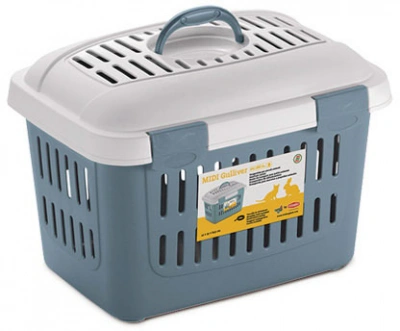 Stefanplast (Стефанпласт) Midi Gulliver Переноска для маленьких собак, котів і гризунів, синьо-сталевий