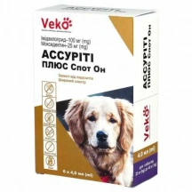 Veko (Веко) Ассуріті Плюс Спот Он Краплі на холку від бліх, кліщів і гельмінтів длясобак вагою 25-40 кг img