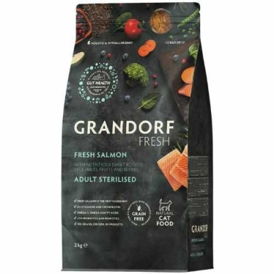 Grandorf (Грандорф) Fresh Cat Adult Sterilised Salmon & Sweet Potato Беззерновий сухий корм з лососем і бататом для стерилізованих котів і кішок