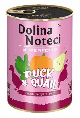 Dolina Noteci (Долина Нотечи) Premium Superfood Консервы с уткой и перепелом для собак 400 гр