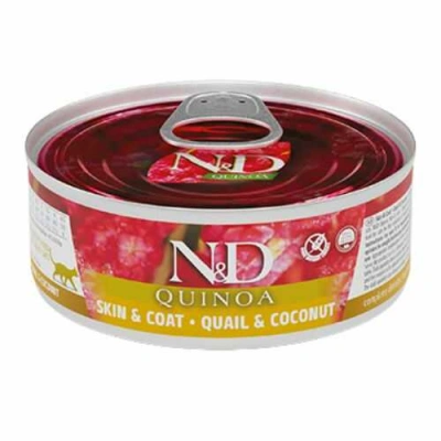 Farmina (Фарміна) N&D Quinoa Grain Free Cat Adult Skin & Coat Quail & Coconut Беззерновий вологий корм з перепілкою для котів і кішок з харчовою алергією