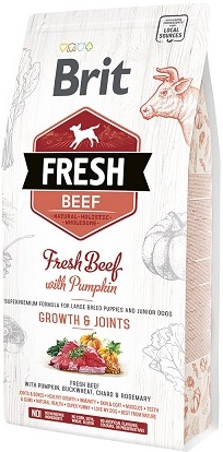 Сухий корм Brit Fresh (Брит Фреш) Puppy Large Breed Beef & Pumpkin