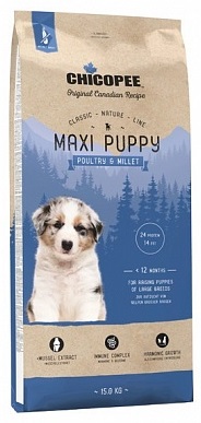 Сухий корм Chicopee CNL Maxi Puppy Poultry & Millet