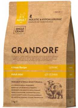 Сухий корм Grandorf Living Probiotics 4 Meat & Brown Rice Adult Mini