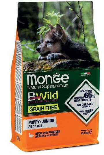 Monge (Монж) BWild Grain Free All Breeds Puppy & Junior Duck