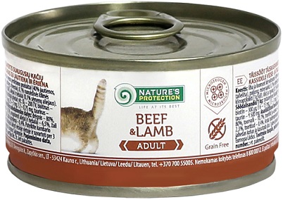 Nature s Protection Adult Beef & Lamb консервы для кошек купить